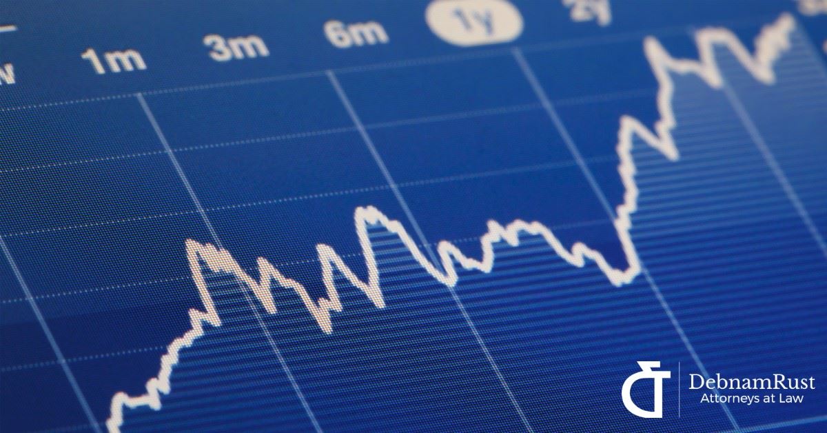 stock value line chart increasing